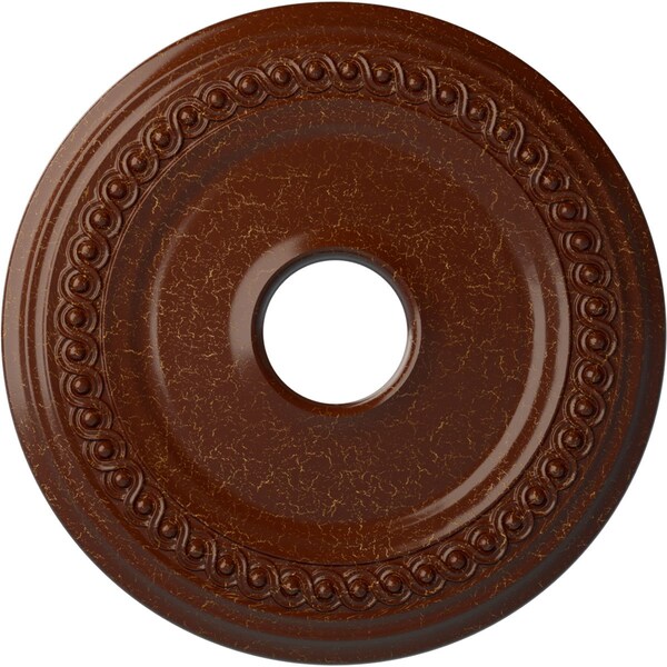 Ekena Millwork Classic Medallion (Canopies up to 12 3/4"), 18 5/8"OD 4"ID x 1 1/8"P, Burnished Mahogany Crackle CM19CLBMC - main